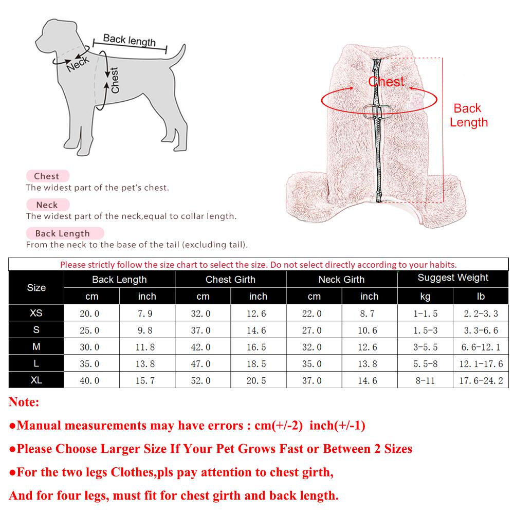 Winter Dog Clothes For Small Medium Dogs Warm Fleece Pet Jumpsuit Pajamas Yorkie Pug Nightshirt Onesie Boy Girls Puppy Overalls