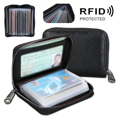 Mini Leather 22 Card Wallet Business Case Purse Credit Card Holder Blocking Multi-Card Bit Card Holder Leather Card Holder