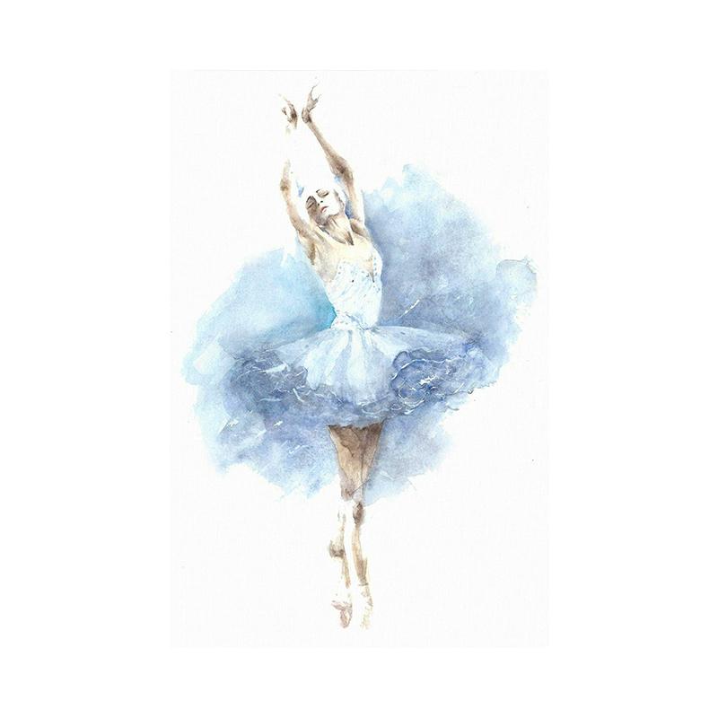 

Балерина, акварельная живопись тушью, принт, скандинавское настенное искусство, холст, постеры, абстрактная картина для девушки, домашний декор для гостиной, Cuadros 30x40cm No Framed