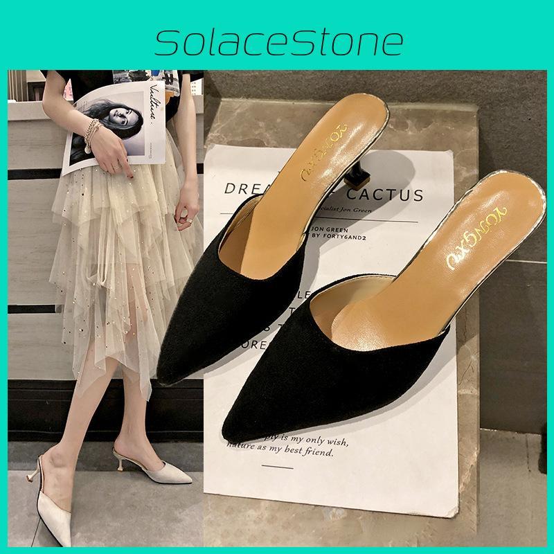 Summer Womens High Heel Slides With Pu Sole And Slipon Design For Easy Comfort