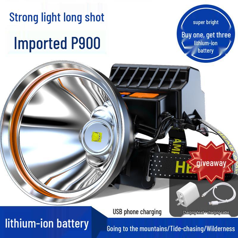 High-Intensity LED Night Fishing Headlamp with Induction Lithium Battery