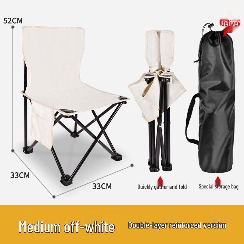 Portable Extra Thick Folding Camping Chair with Backrest for Outdoor Use