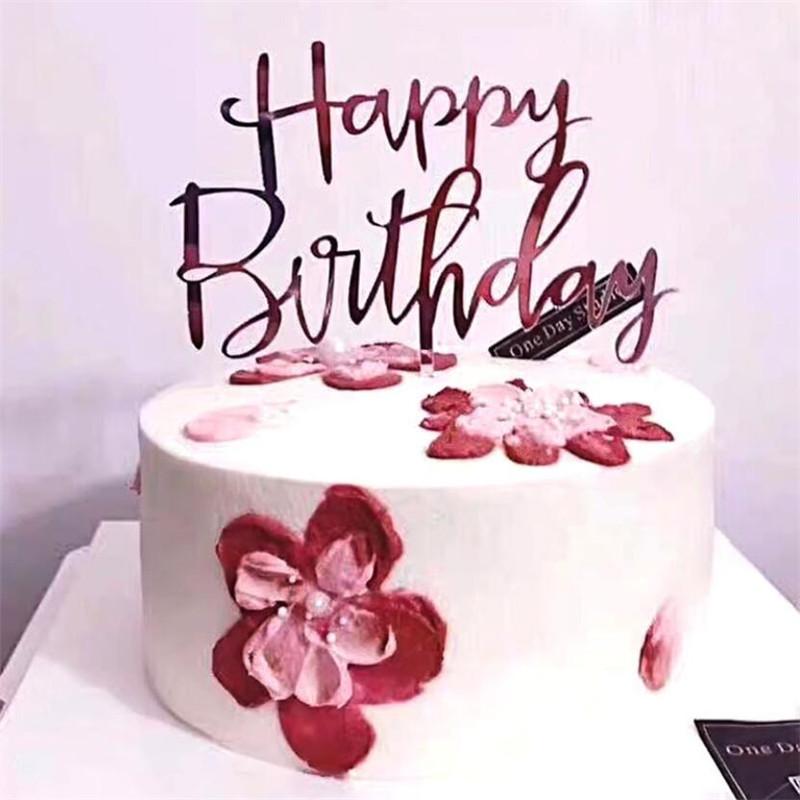 Neuer Happy Birthday Kuchentopper Roségold Herz Geburtstag Acryl Kuchentopper Für Kinder Geburtstagsparty Kuchen Dekorationen Babyparty