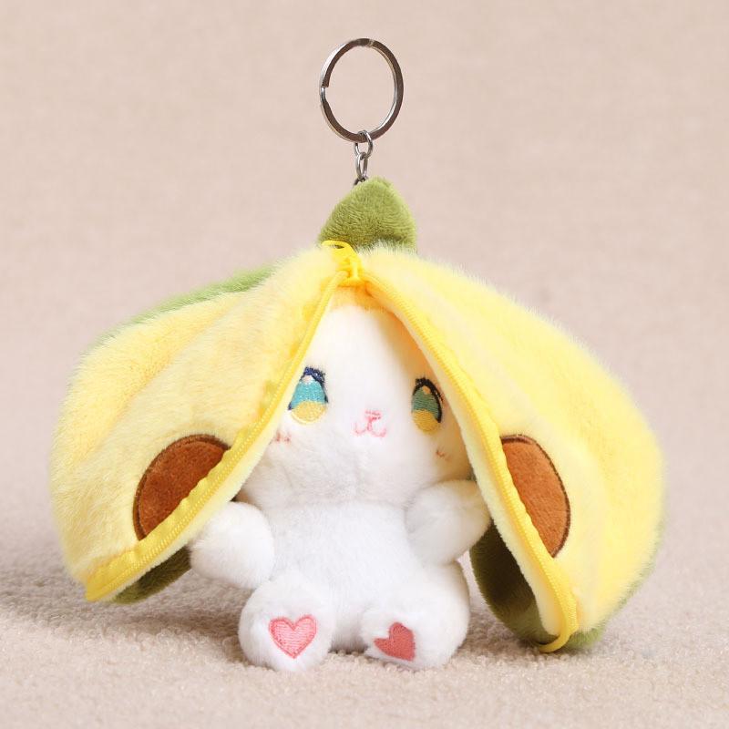 Plush Animal Keychain With Fruit Bunny Design For Girls And Kids