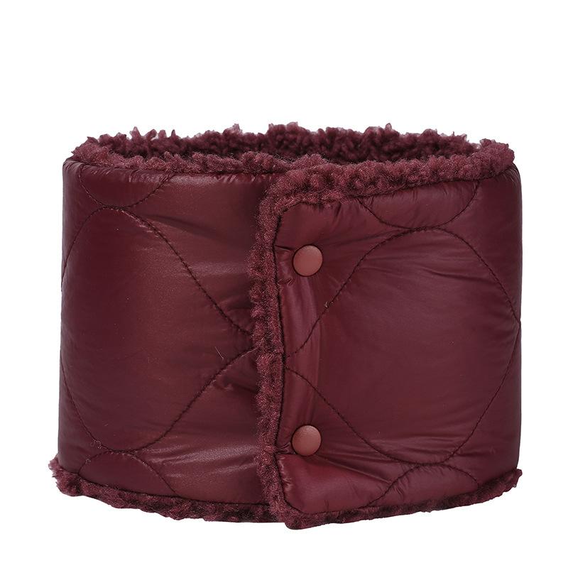 

Мужская и женская модная зимняя утепленная шейная повязка с флисовой подкладкой на кнопках, утеплитель для шеи, ветрозащитный чехол для велоспорта, катания на лыжах вино красного