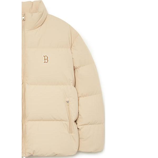 New MLB Down Jacket Unisex Linen Beige Yellow 3ADJB0336-43BGM