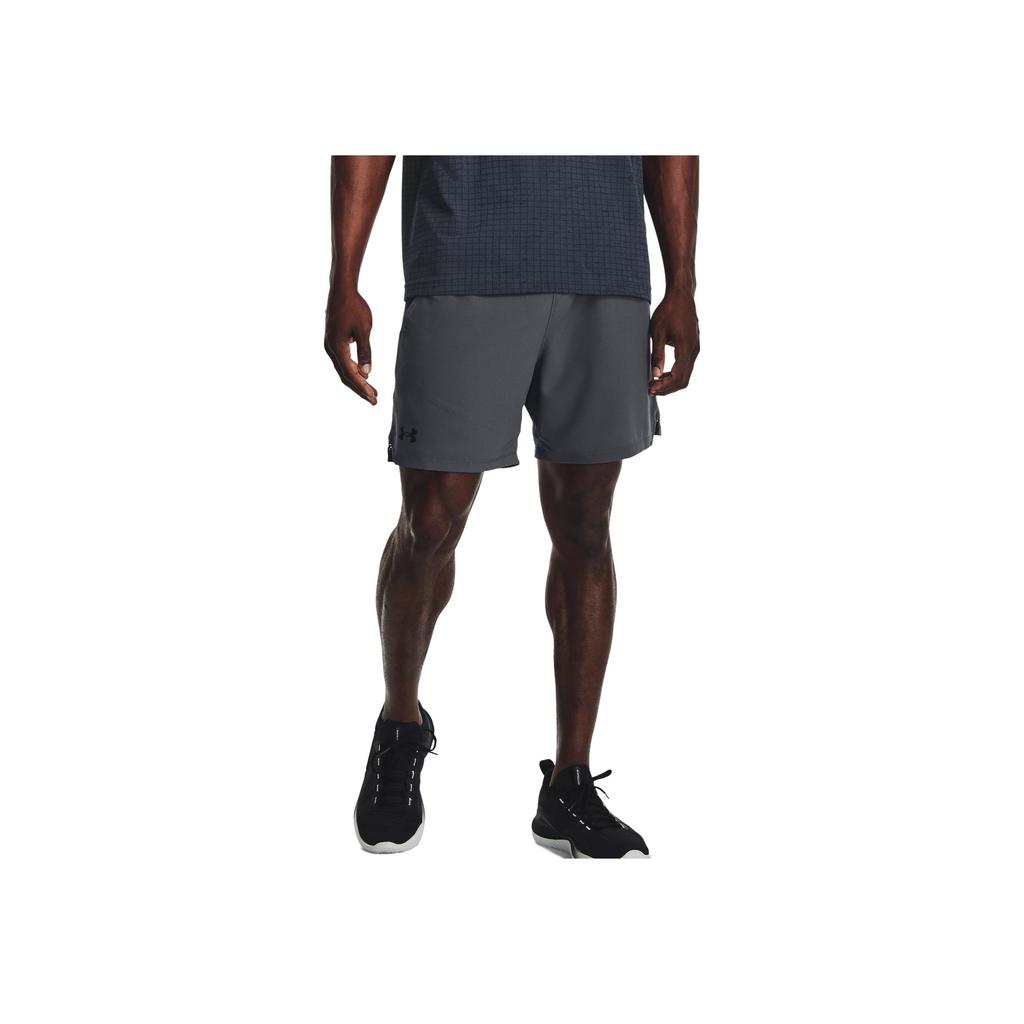 Under Armour Solid Color Elastic Waist Straight Leg Casual Shorts Men Shorts Dark-Gray 1373718-012