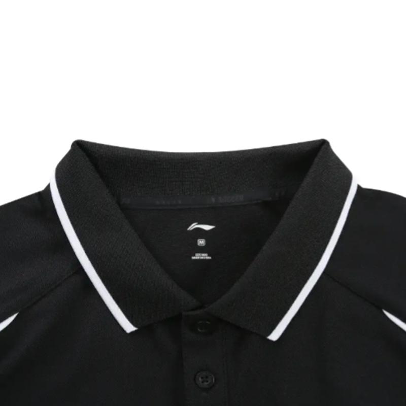 Li-Ning Summer Mens Solid Color Polo Shirt Comfortable Breathable Classic Simple Versatile Fashion Casual Sports Suit Men suit YPLW077-1+AYKT415-1