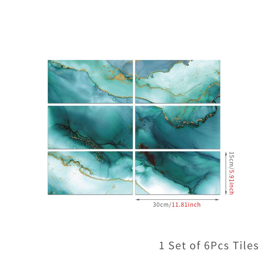 Marble Pattern Glossy Tile Wall Sticker Self-Adhesive Living Room Bathroom Renovation Wall Decoration Waterproof And Moisture-Proof Wallpaper