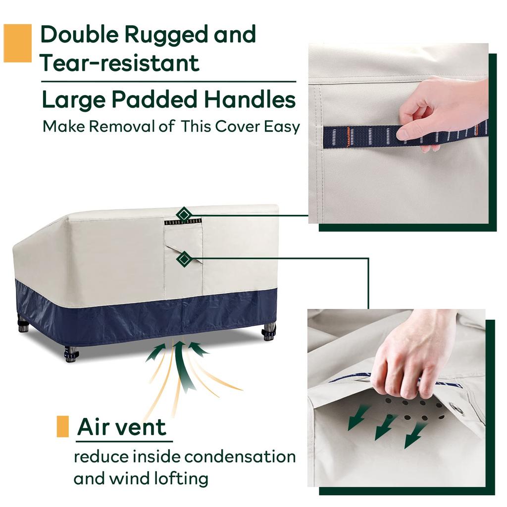 Patio Sofa Covers 100% Waterproof Loveseat Covers Lawn 600D Oxford Patio Couch Bench Covers for Outdoor Furniture Protectors