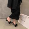 Mao Mao slippers women's fashion semi-drag cool slippers 2025 autumn new French one-word strap high-heeled sandals women's