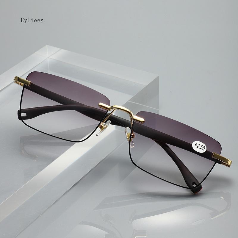Men's Business Square Presbyopia Glasses Fashionable Elastic Anti Slip Sports Style Ultra Light High-definition Glasses Óculos