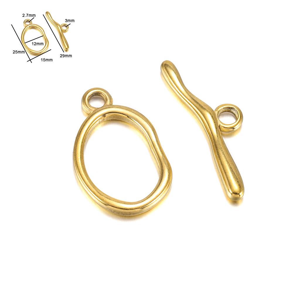 3-6 Sets Gold Color Stainless Steel Fastener Bracelet Toggle Clasp Buckle Connector For Jewelry Making OT Clasps Diy Accessories