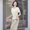 Elegant Women's Summer Two-Piece Set: Short-Sleeve Top & Wide-Leg Pants