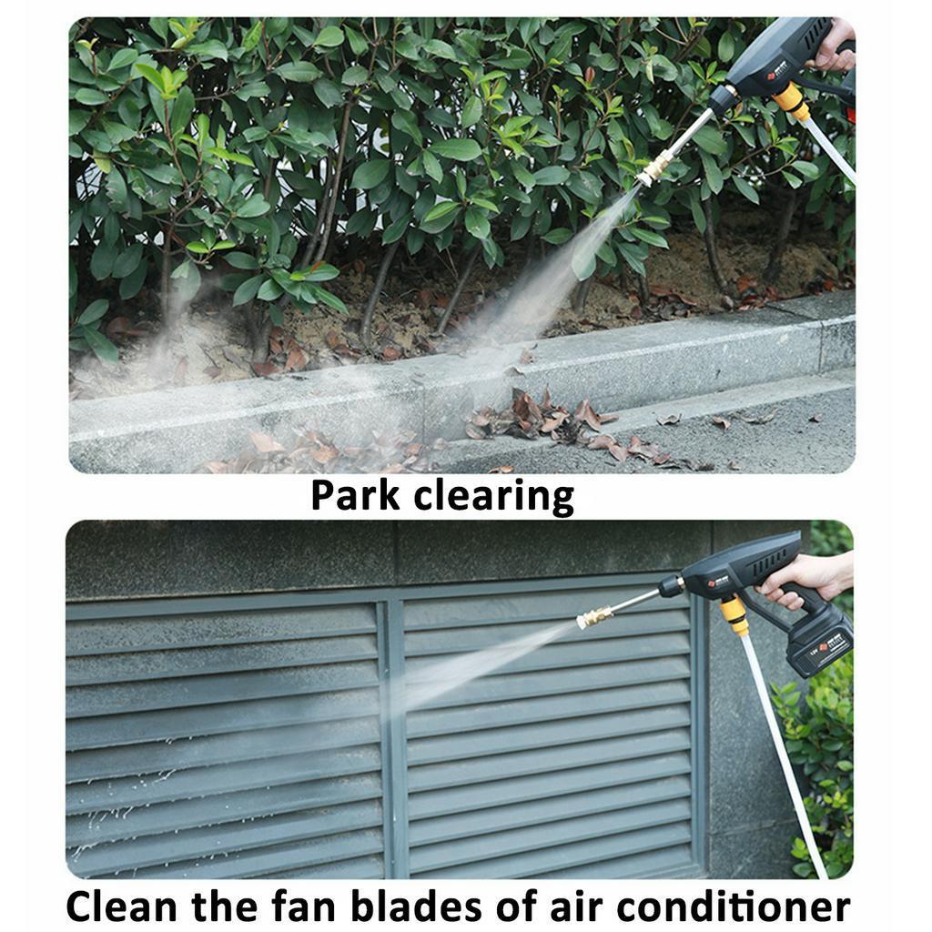 156/200W 100-240V 12V/25V Trådløs høytrykksvasker Bilvasker & Vannslangedyse 2 Batteri Utendørs
