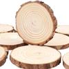 3-12cm Thick Natural Pine Round Unfinished Wood Slices Circles with Tree Bark Log Discs DIY Crafts Rustic Wedding Party Painting