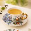 Cești de cafea din ceramică cu margini aurii retro, ceai de după-amiază, cafea, ceai de după-amiază, cești de ceai rafinate pentru petrecere