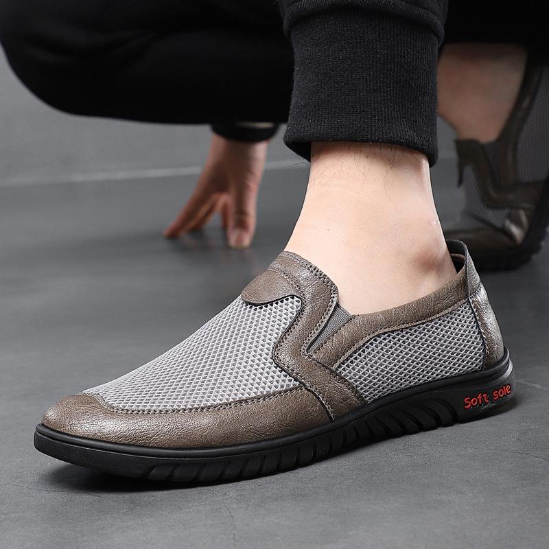 Men's shoes one-pedal lazy casual shoes breathable sandals mesh hollow hole shoes men's sports shoes