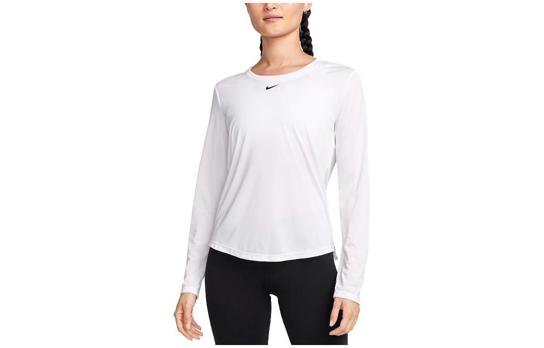 

Nike T Shirts Women s White Crew Neck Moderate Straight Fit DD0642-100 S
