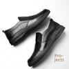 Men's Waterproof Soft Leather Slip-On Loafers - Comfortable Driving Shoes for Hotel or Work