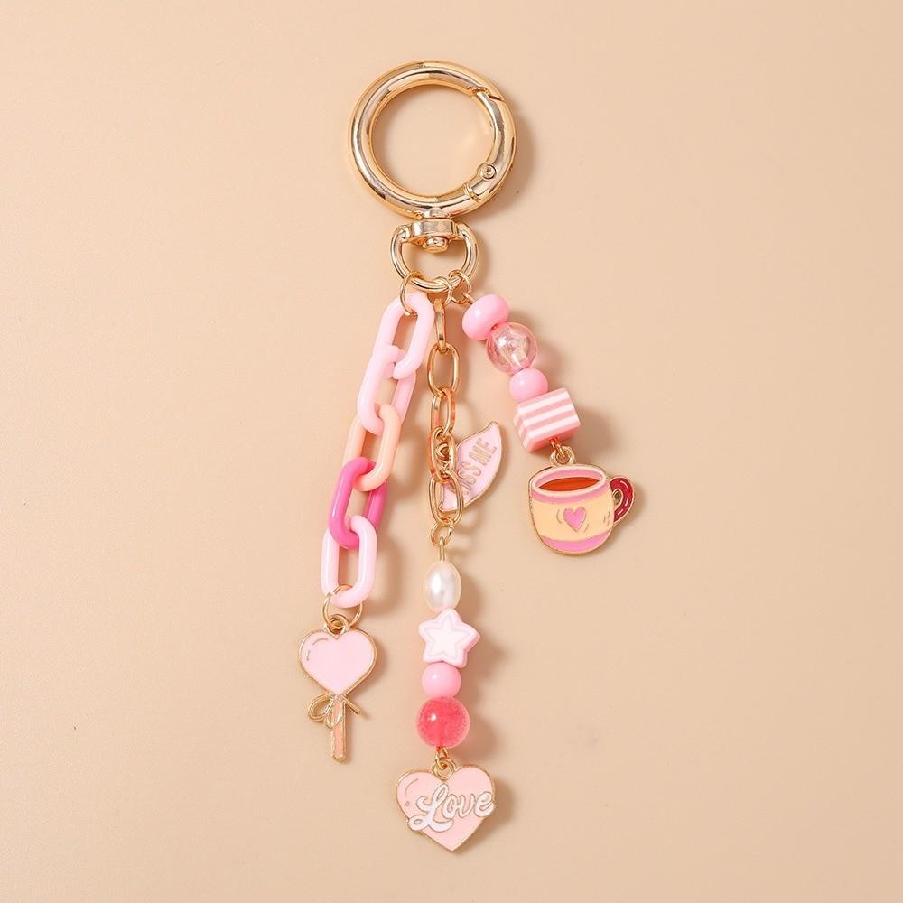 Handmade Love Heart Keychain Beaded Handbag Decor Keychain New Keychain Pendant Women Girls Style 1