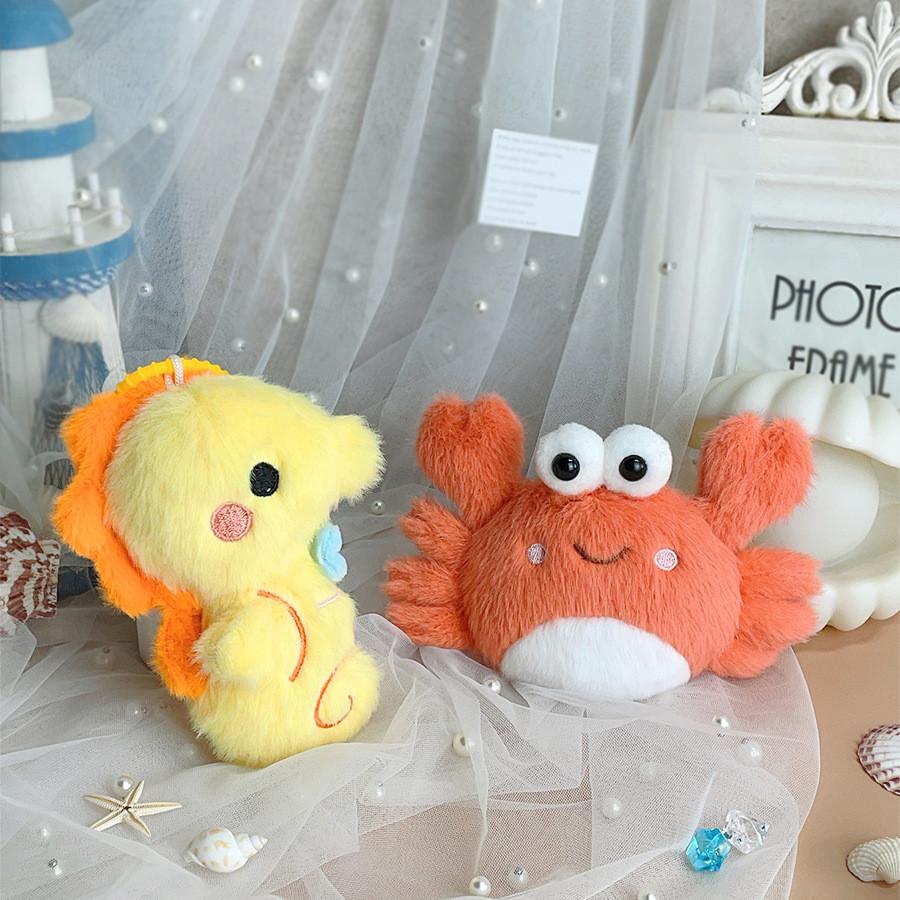 Ocean Series Plush Pendant Cartoon Animal Keychain For Kids Gift
