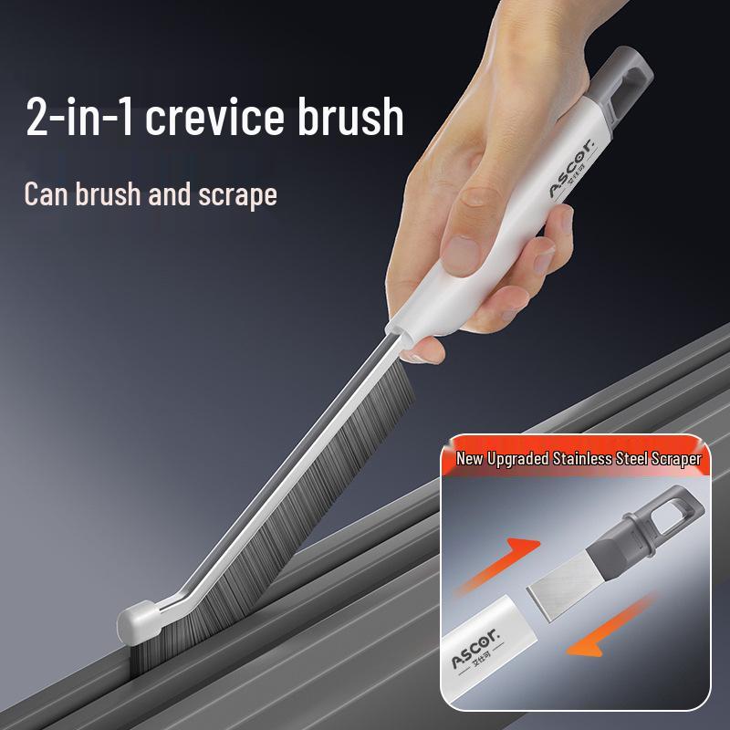 Multi-functional Stiff Bristle Cleaning Brush for Bathroom, Toilet, Floors, and Window Grooves
