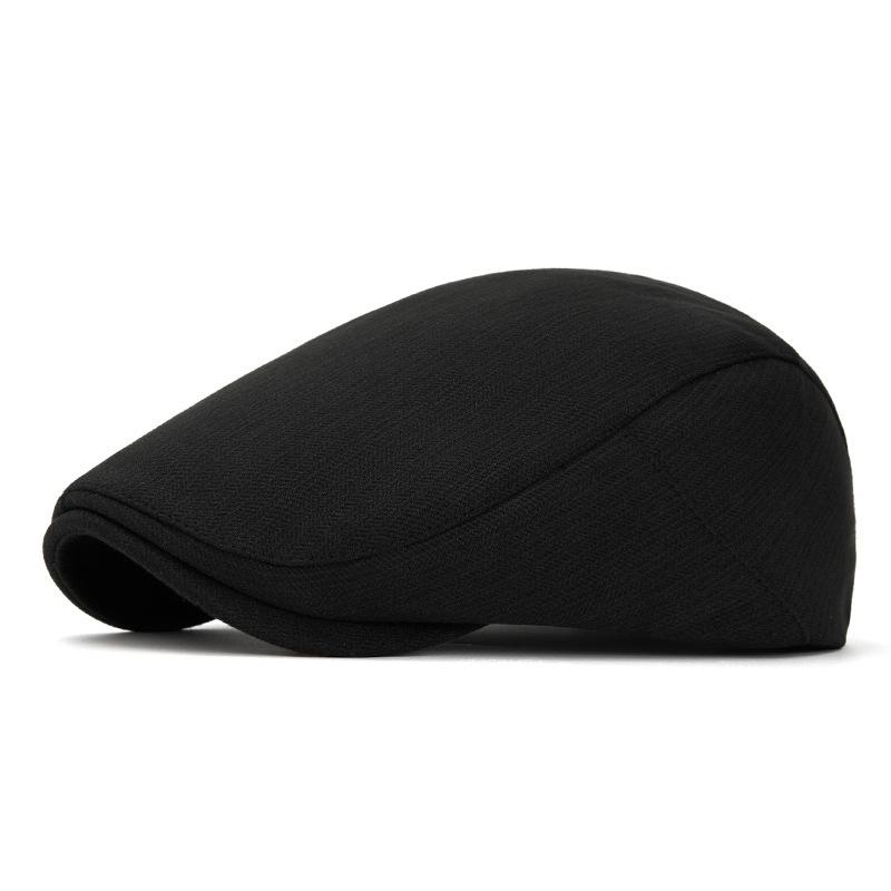 

Beret Men Autumn Winter Warm Octagonal Cap British Forward Cap Newsboy Cap Style1 чёрный