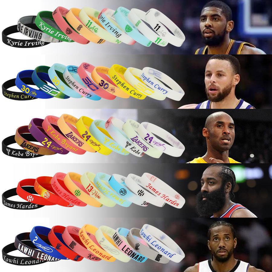 Douyin Popular NBA Star Signature Luminous Silicone Sports Bracelet/Wristband