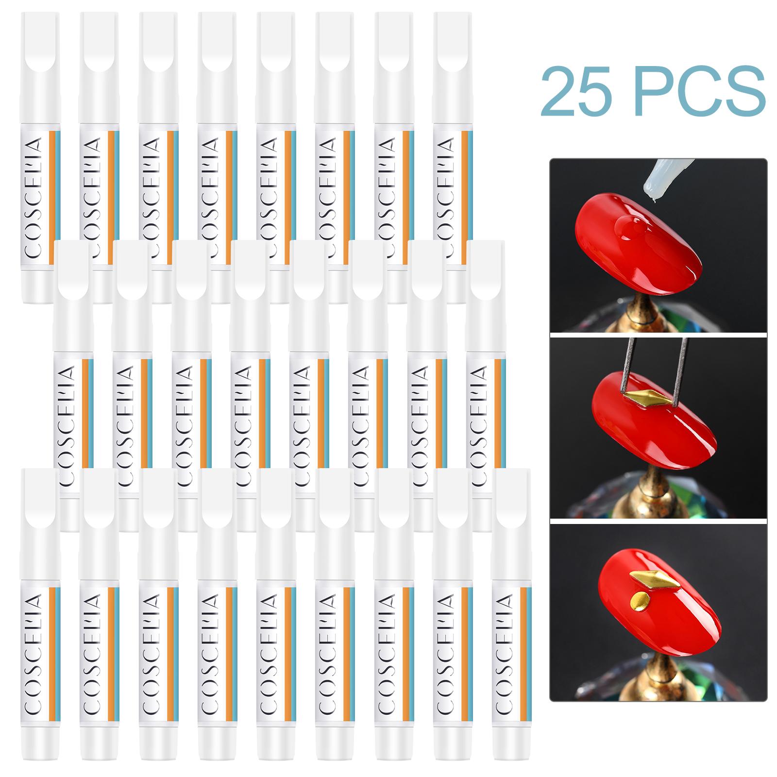 

COSCELIA 2 г 10/20/25 шт. Клей для ногтей Прочный клей Быстросохнущий для накладных ногтей Клей Липкие инструменты для ногтей Блеск для ногтей Набор акриловых ногтей Набор накладных ногтей