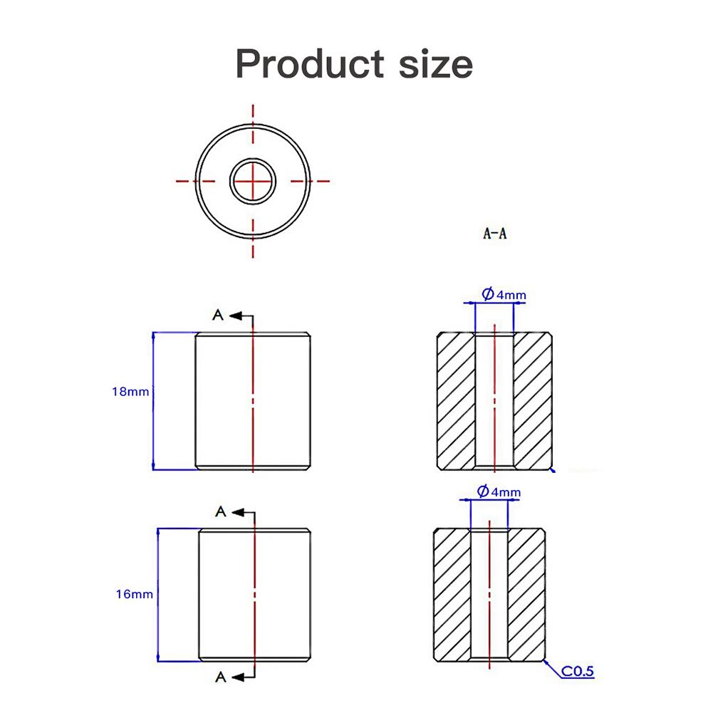 

4x Silicone Hot Bed Leveling Columns for Ender-3 3S 3 Pro 3 V2 3D Printer Parts spain