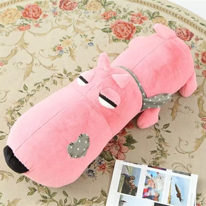 1pc 65cm Cute Patch Lying Dog Plush Toy Stuffed Cartoon Teddy Dog Plush Pillow Doll Kids Baby Dog Pu