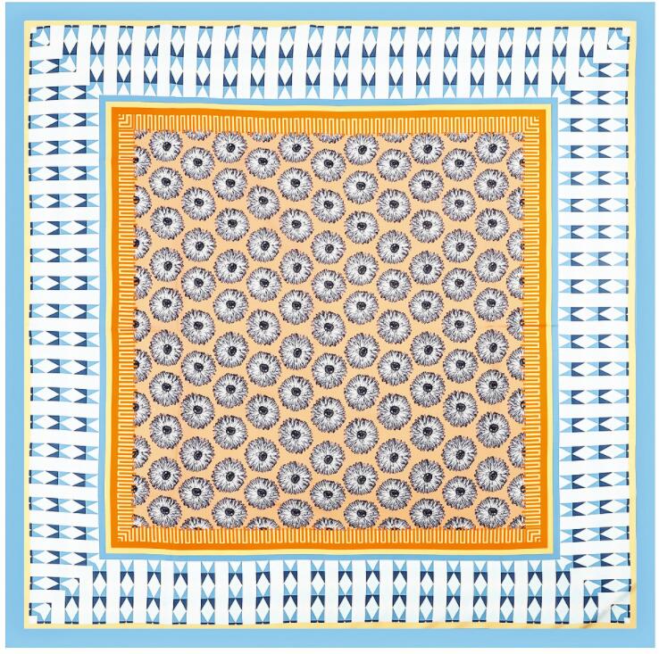 

Women Large Scarf 130*130cm Twill Silk Scarf Sunflower Print Square Shawl Large Wrap Neckerchief Square Scarves For Lady 130x130cm