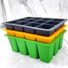 3-1 Stück 12 Löcher Silikon Anzuchtschale Sämlingsanzuchtschalen Anzuchttöpfe zur Samenvermehrung für Gartenbau Hydrokultur Anbausystem