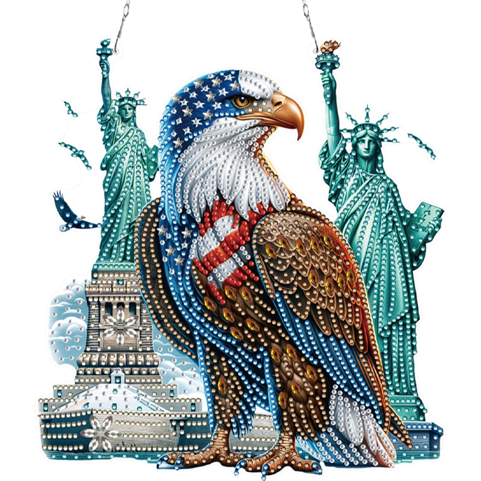 

Acrylic 2D Flat DIY Independence Day Special Shape Hanging Diamond Art Kits Diamond Art Pendant Wall Decor for Home & Windows