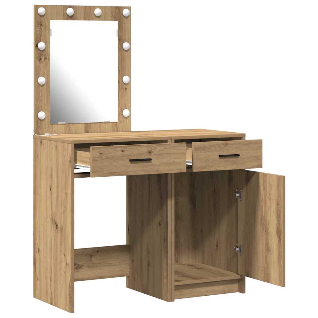 Makeup Table with Door 2 pcs Brown 50 x 41 x 135 cm Particleboard