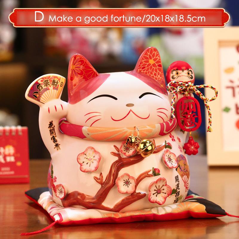 7.8 Inch Ceramic Maneki Neko Coin Bank Lucky Cat Daruma Money Box Home Decorative Ornament Fortune Cat