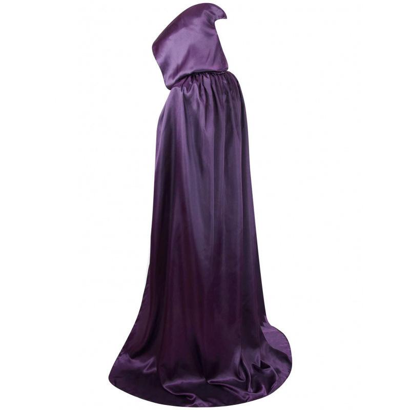 Halloween Cloak Adult Children Black Medieval Wizard Robe Death Cloak Monk Hat