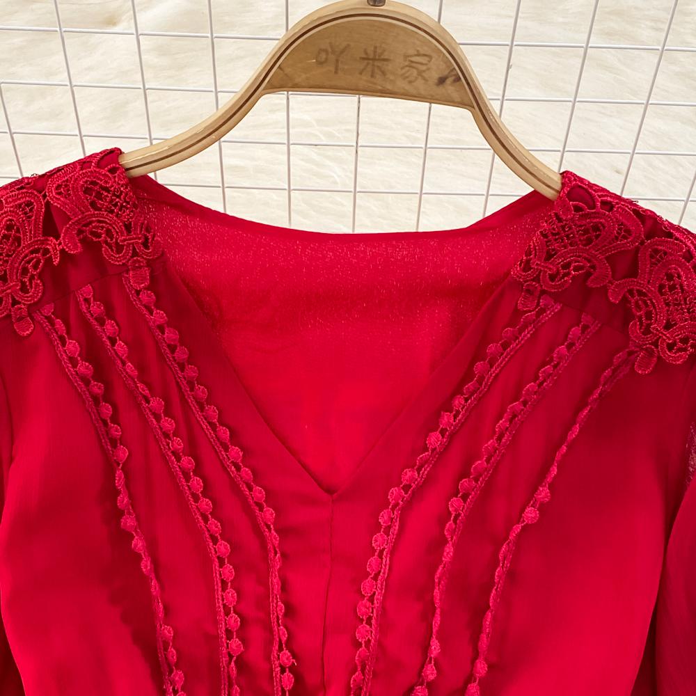 Новое повседневное весенне-летнее однотонное тонкое полное женское платье трапециевидной — фото 8