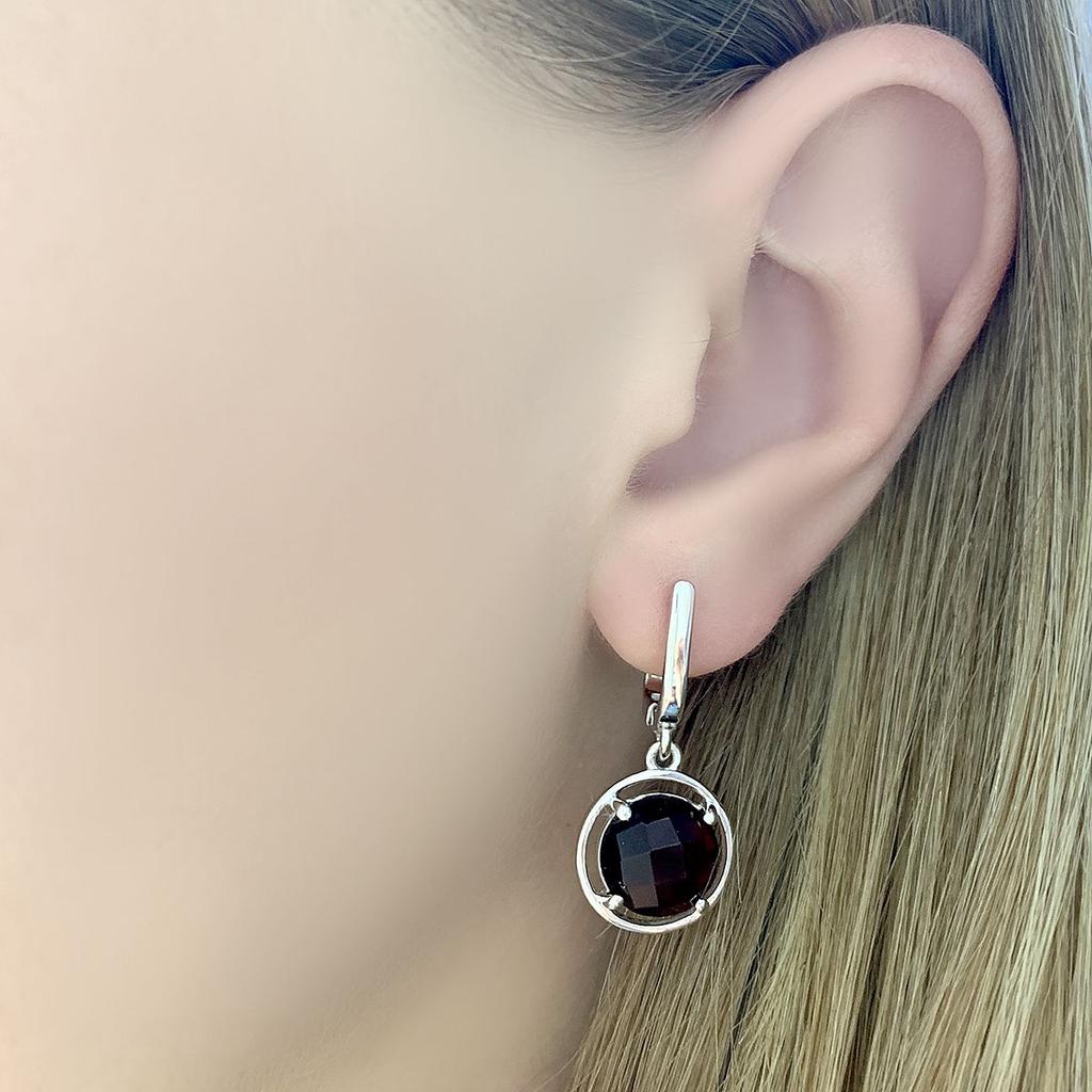 Silberohrringe mit natürlichem Granat 6.108ct (2091059)