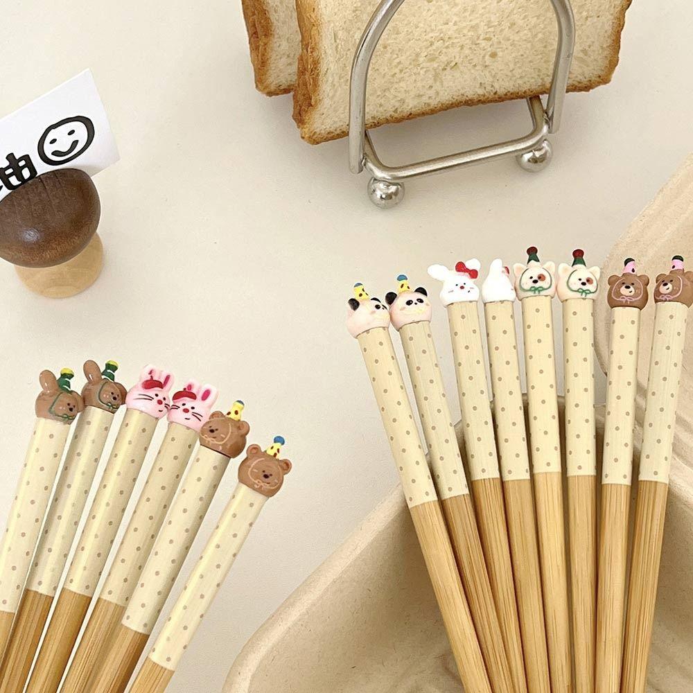 Cartoon Animal Chopsticks Bamboo Non Slip Chopsticks New Long Chopsticks  Tableware