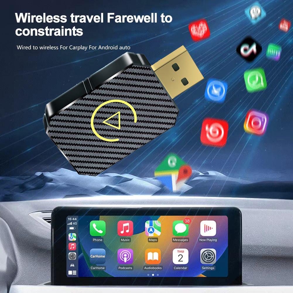 Innovative Dual Functionality Wireless Adapter Designed Specifically for Both For Android Auto and For Carplay Use