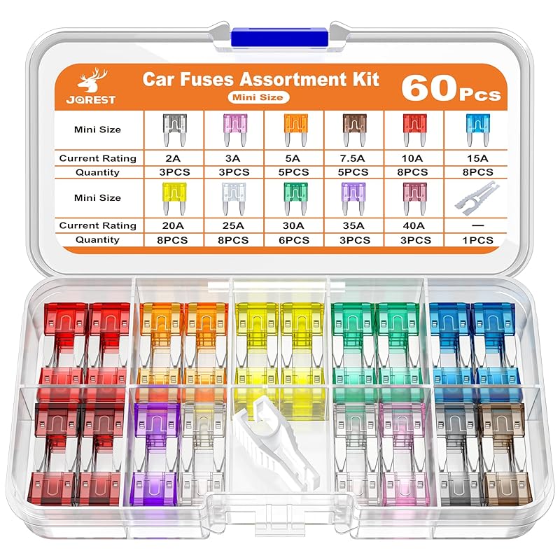 JOREST 300Pcs Car Fuse Assortment Kit, 160 Mini Blade Fuses Automotive + 90 Standard Auto Fuses + 50 Micro + Puller – Replacement for RV Camper