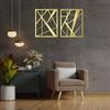 2pcs Abstract Metal Line Wall Art Modern Geometric Pattern Panel Set for Home Scene Themed Party Decoration Housewarming Gift
