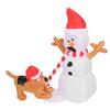 1,1 m aufblasbarer Schneemann mit Beißhund, weiße LED-Lichter, Garten- und Hofdekorationen, IP44 wasserdicht