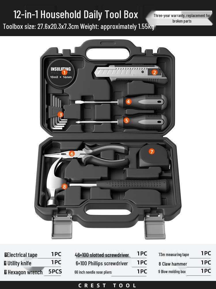 Complete Household Tool Set: Wrenches, Screwdrivers, Pliers, and More