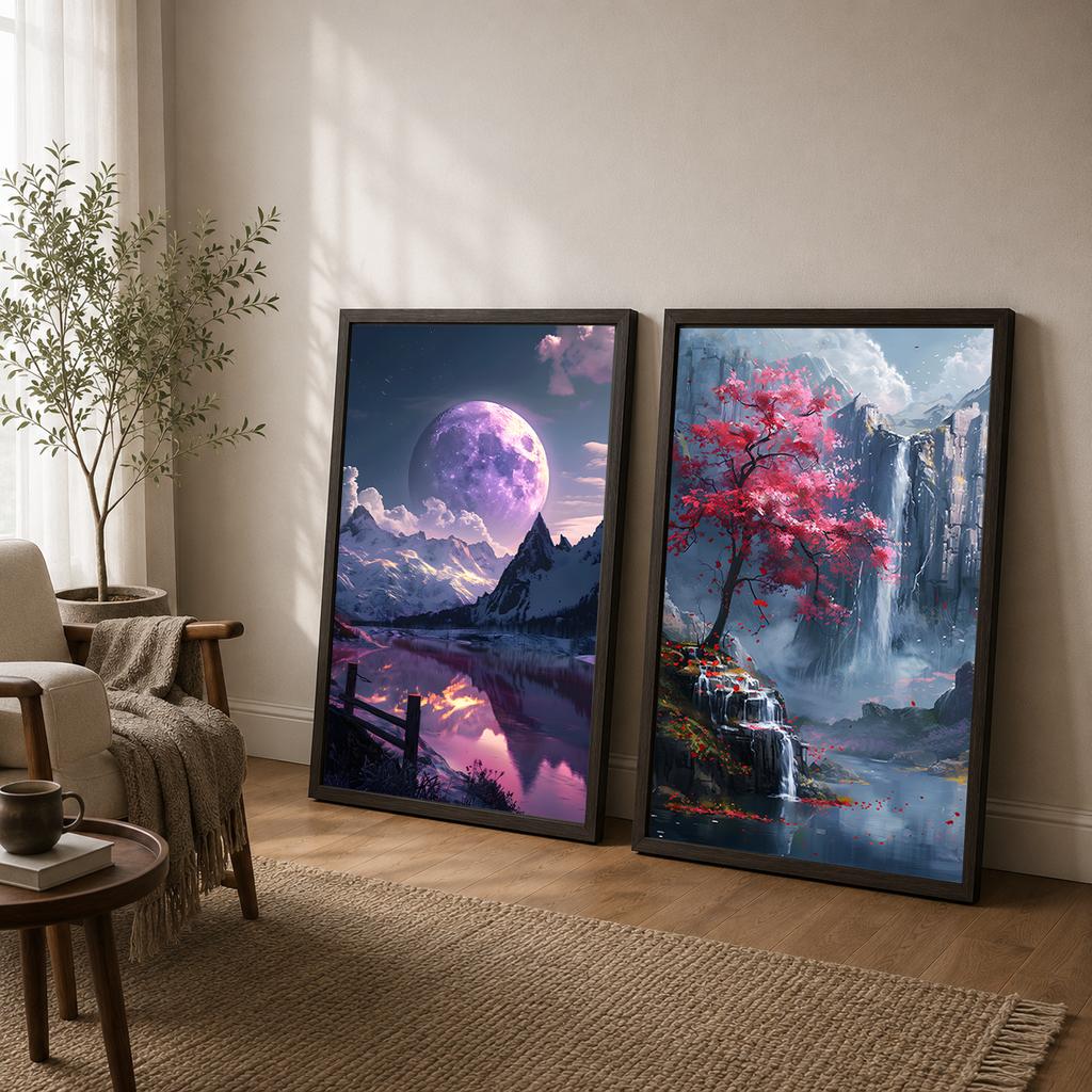 Landscape Wall Art Fantasy Natural Canvas Painting Modern Style Poster Prints for Living Room Wall Decor