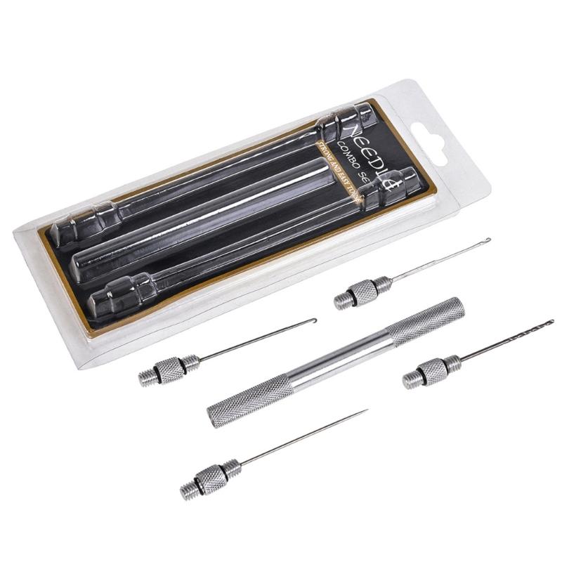 

Fishing Baiting Needle Set, Carp Fishing Baiting Tool Kits Steel 5 in 1 Fishing Baits Needle Tools Drilling Hook Needle 1
