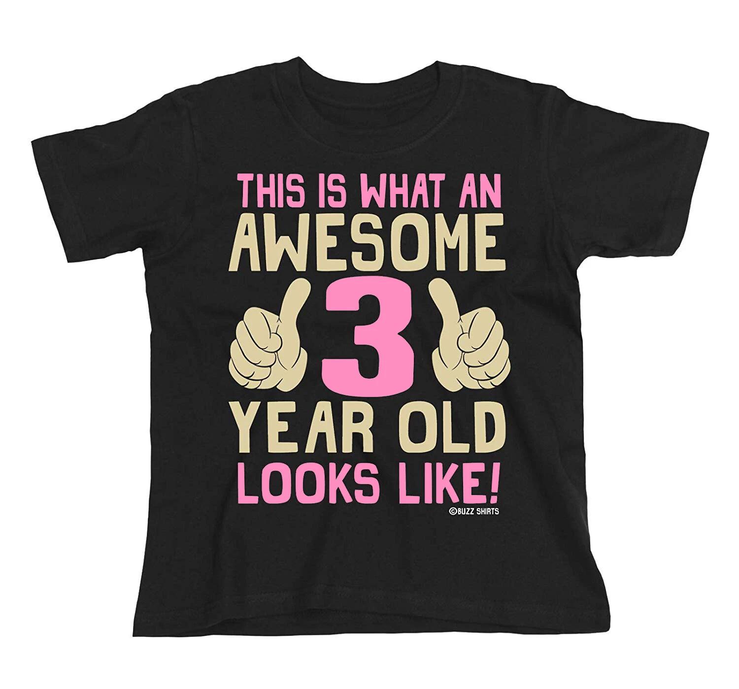 Girls 3rd Birthday T-Shirt Kids Cotton Awesome 3 Year Old GIFT Idea 150