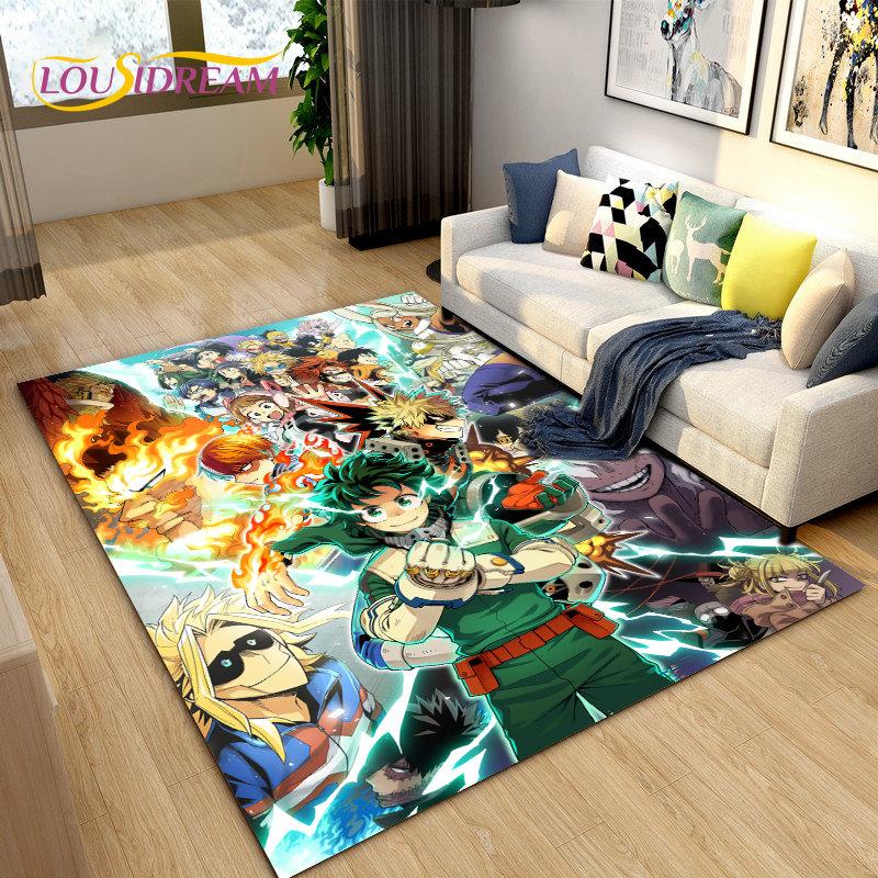 My Hero Academia, Japan Anime Area Koberec,Koberec Koberec do obývacího pokoje Ložnice Pohovka Dekorace rohožky, Protiskluzová podložka pro děti na hraní